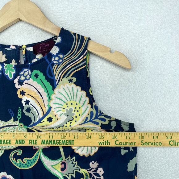 J.CREW LIBERTY PRINT Tank Top Womens 0 Sleeveless Tank Floral Paisley Shell Blue - Picture 8 of 10